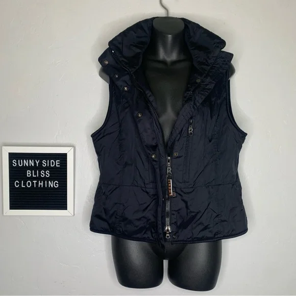 Bogner Black High Neck Puffer Outdoor Zip Vest Fleece Lined Size 8 Women’s - Picture 3 of 10